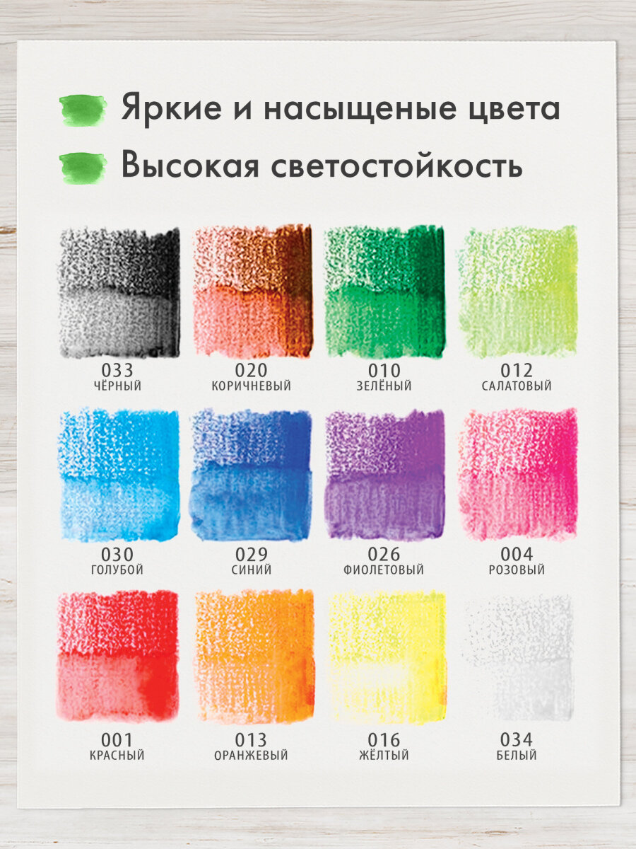 Карандаши акварельные Brauberg 12 шт. - фото 4