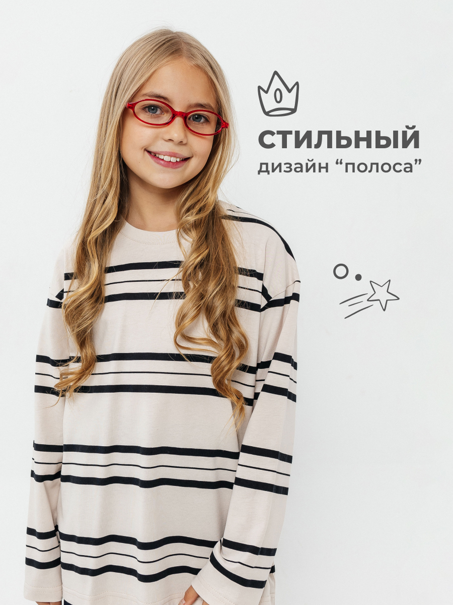 Лонгслив Селтекс Ю_ДК62 бежевый/черный полоса - фото 18