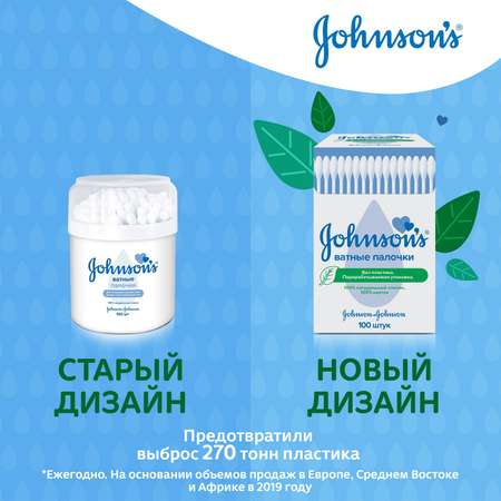 Ватные палочки Johnsons 100 шт.