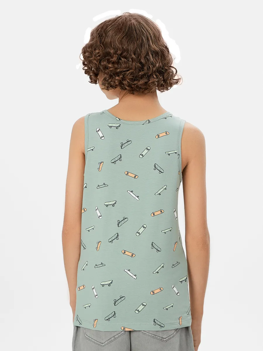 Майка бельевая Mark Formelle (Марк Формэль) 423341/скейты на зеленом - фото 4