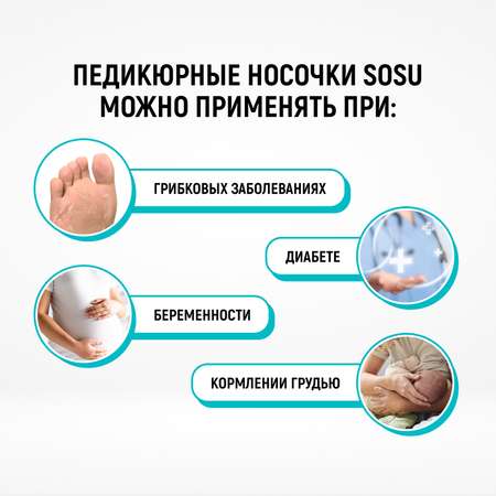 Носочки для педикюра SOSU с ароматом мяты 1 пара