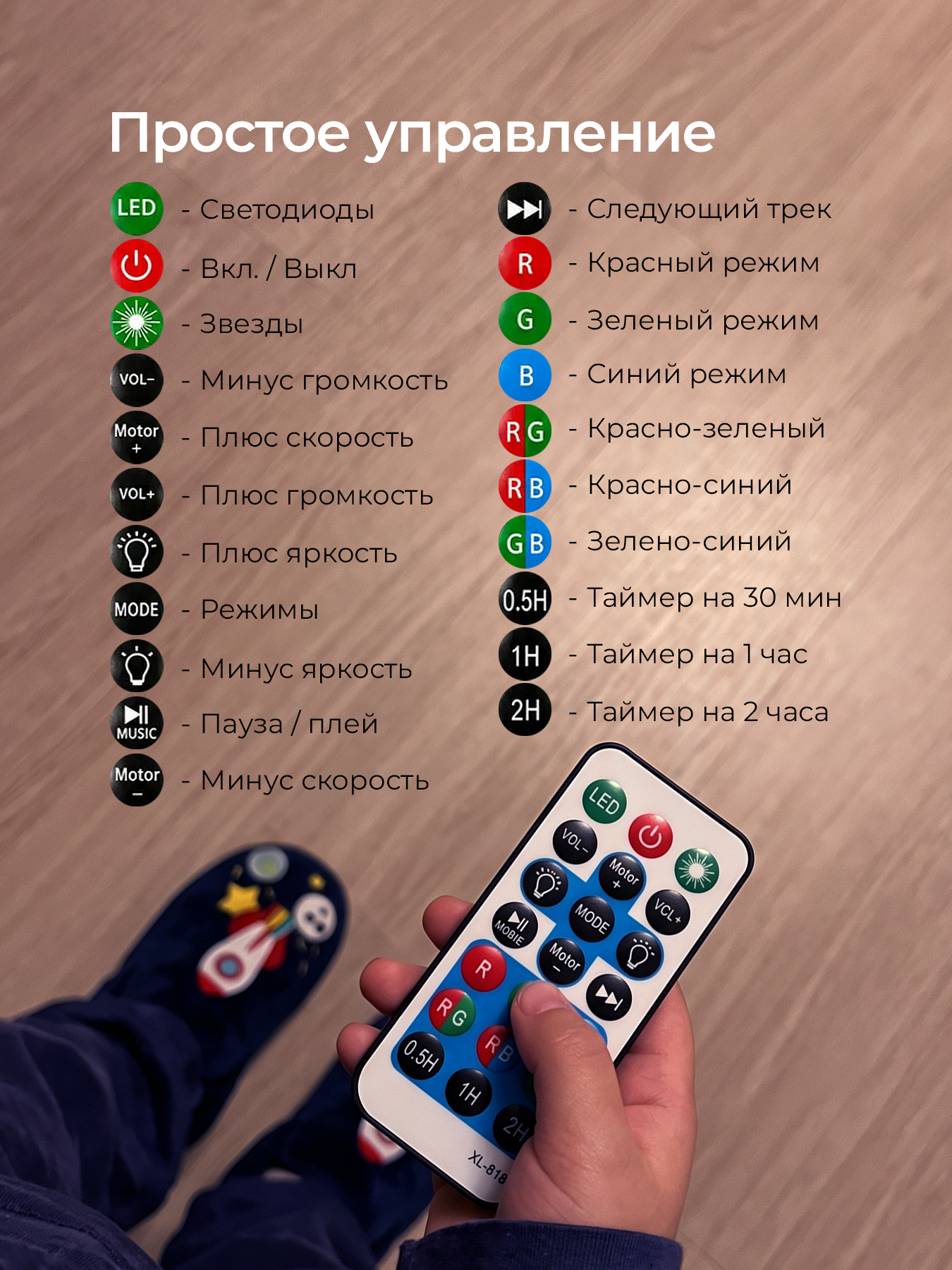 Игрушка ночник, проектор Хевель космонавт в ассортименте - фото 5