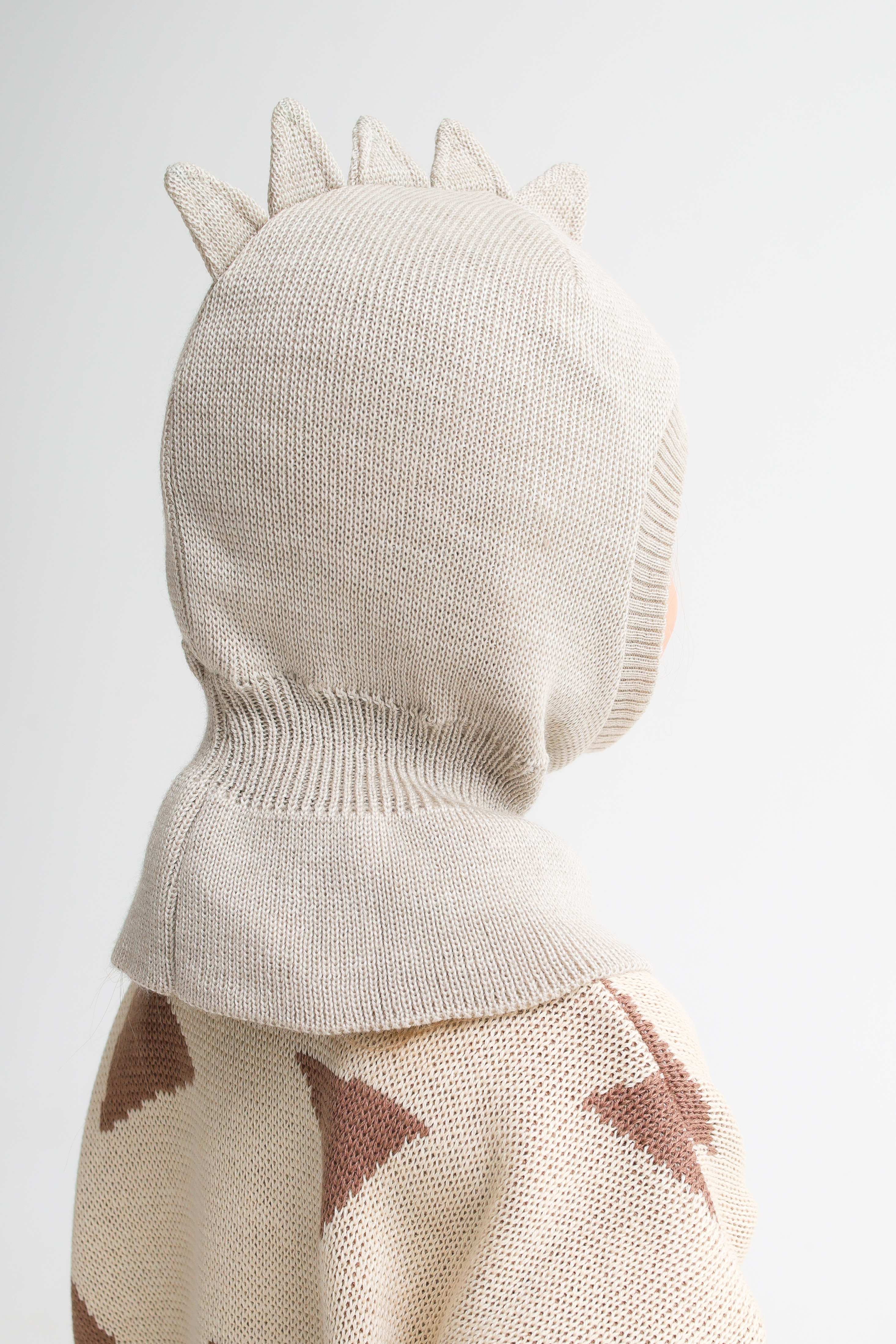 Шапка-шлем MINIDINO ВЯЗ-Ш-006/10003Шлем Дино ангора на флисовой подкладке 2.0 - фото 6