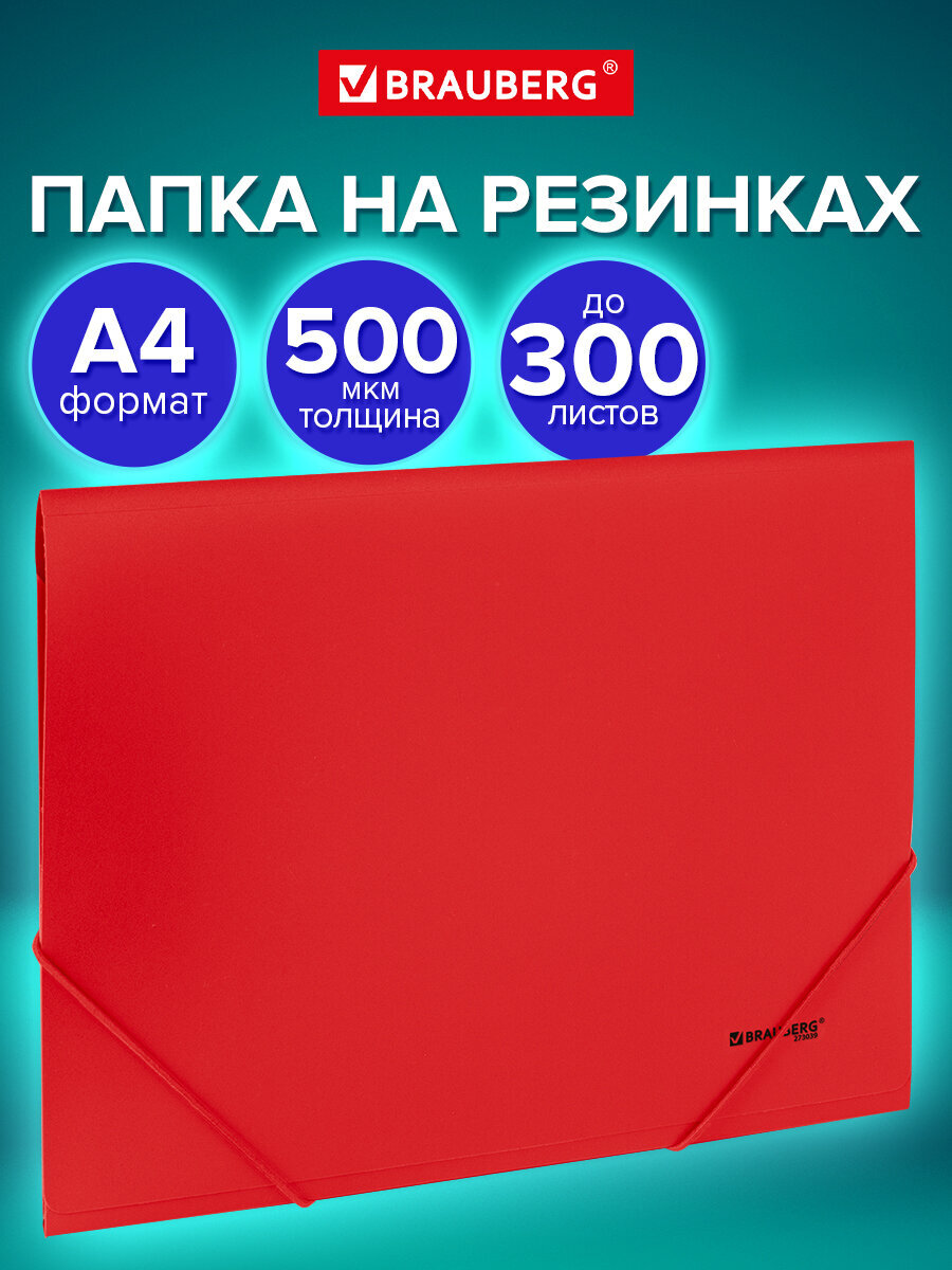Папка для тетрадей Brauberg на резинках А4 - фото 1