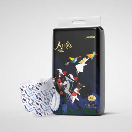 Подгузники Bebetour Alices Secret Dream S (4-8 кг) 58 шт.