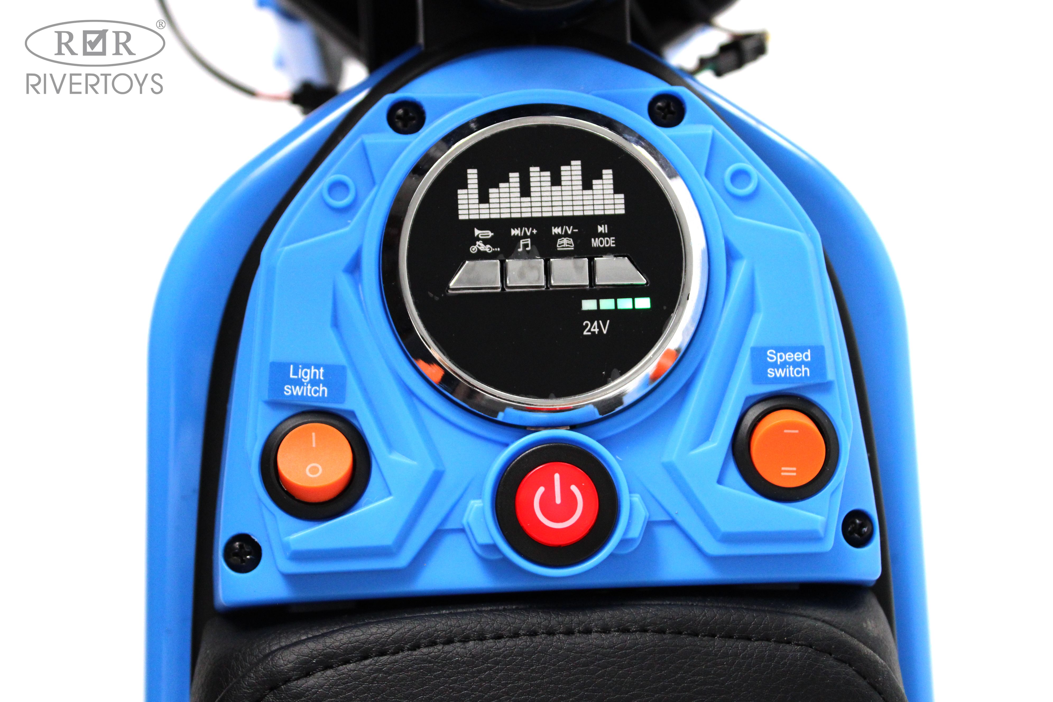 Электромотоцикл RIVERTOYS A005AA-MOTO-BLUE - фото 9
