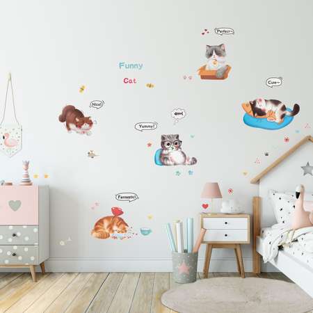 Наклейки интерьерные deVENTE Котики. 45x30 см