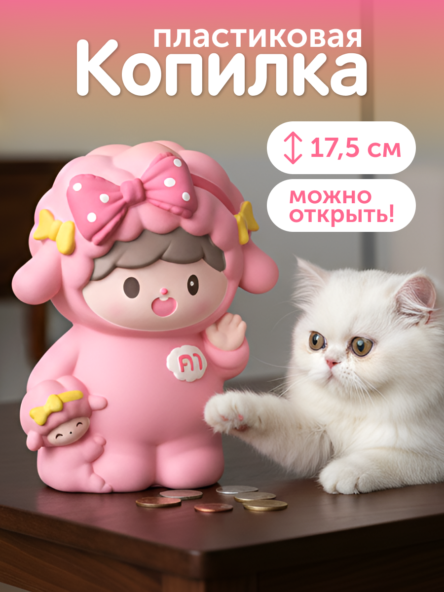 Изображение товара Копилка пластиковая iLikeGift Барашек для сбережений