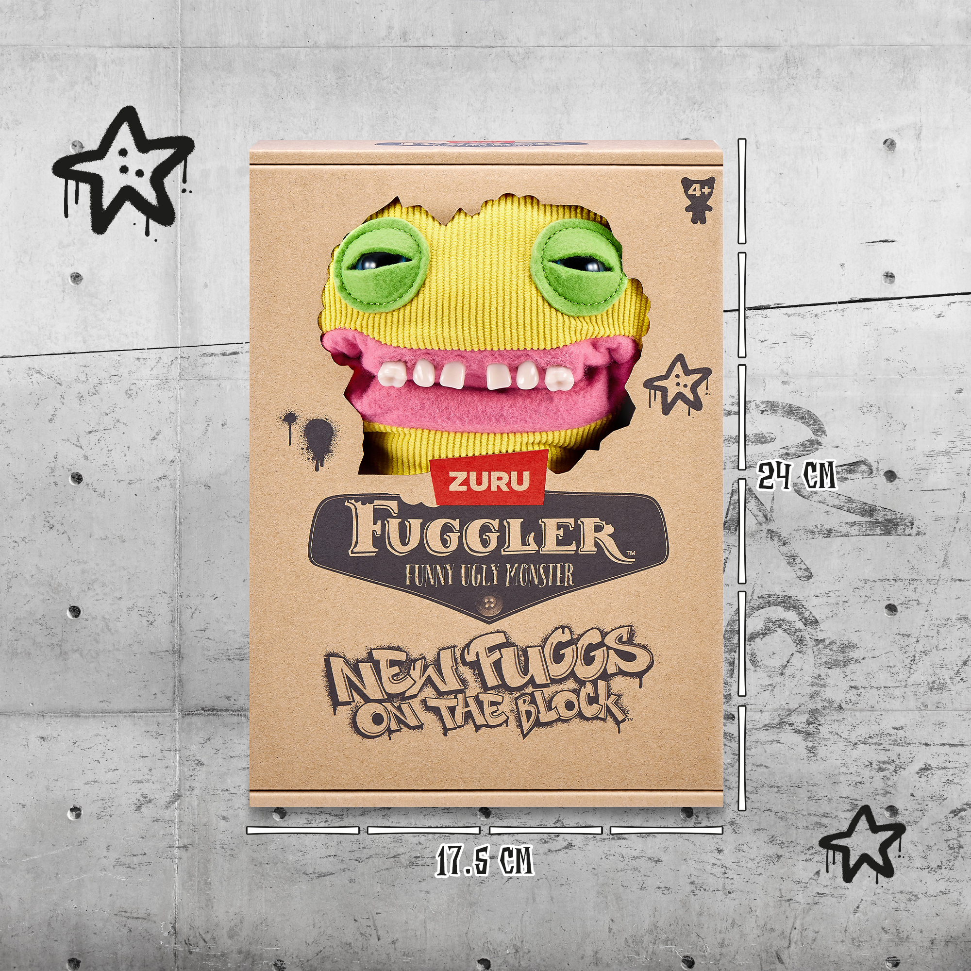 Игрушка мягкая FUGGLER Желтая Улыбашка Райли Коварный сосед 24см 15713H - фото 3