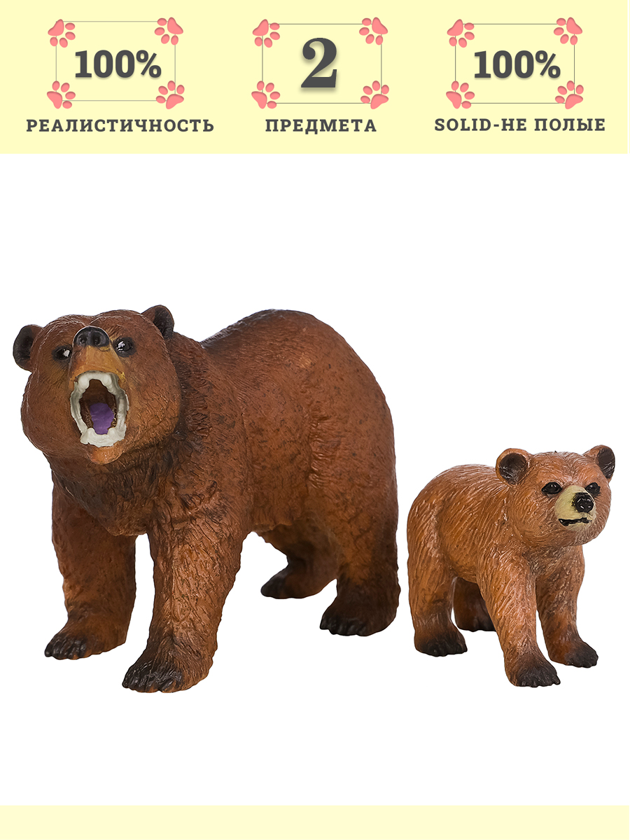 Игровой набор Masai Mara Семья бурых медведей - фото 1