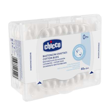 Ватные палочки Chicco С ограничителем 1 упак. 60 шт.