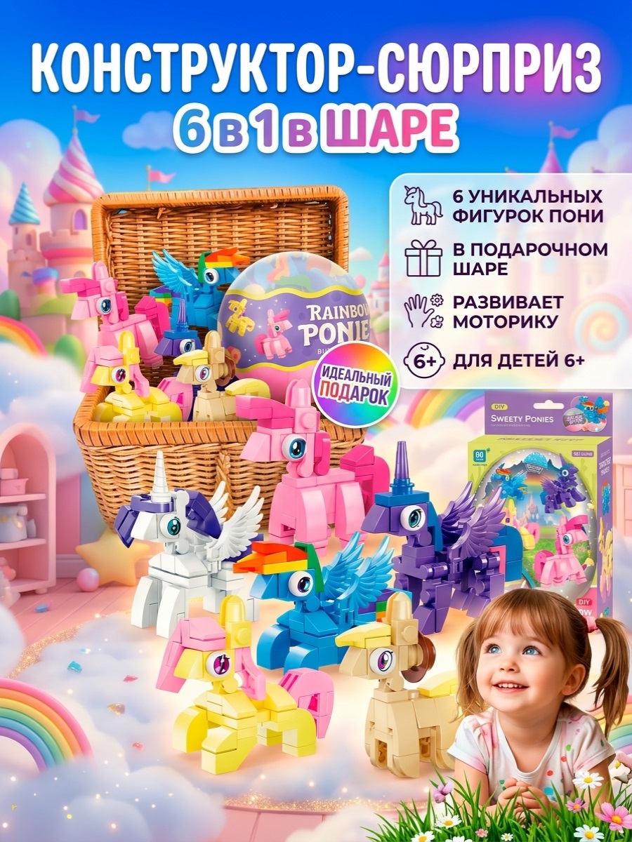 Конструктор ТОТОША Литтл Пони Сюрприз в шаре 6в1 - фото 2