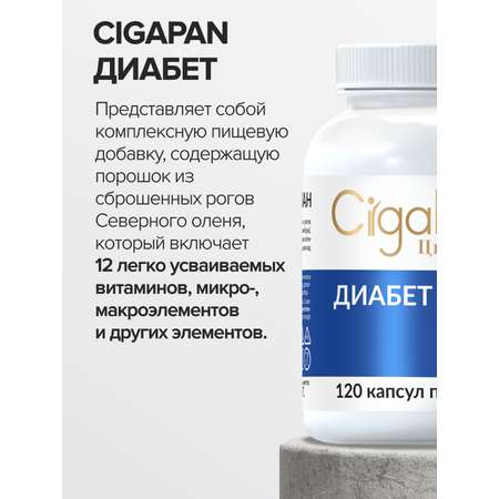 Цыгапан Диабет CigaPan Цыгапан витамины для диабетиков с инулином для снижения сахара в крови, 120 капсул