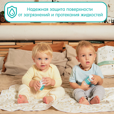 Клеенка подкладная INSEENSE наматрасник с резинкой 0.7*1 м с тесьмой