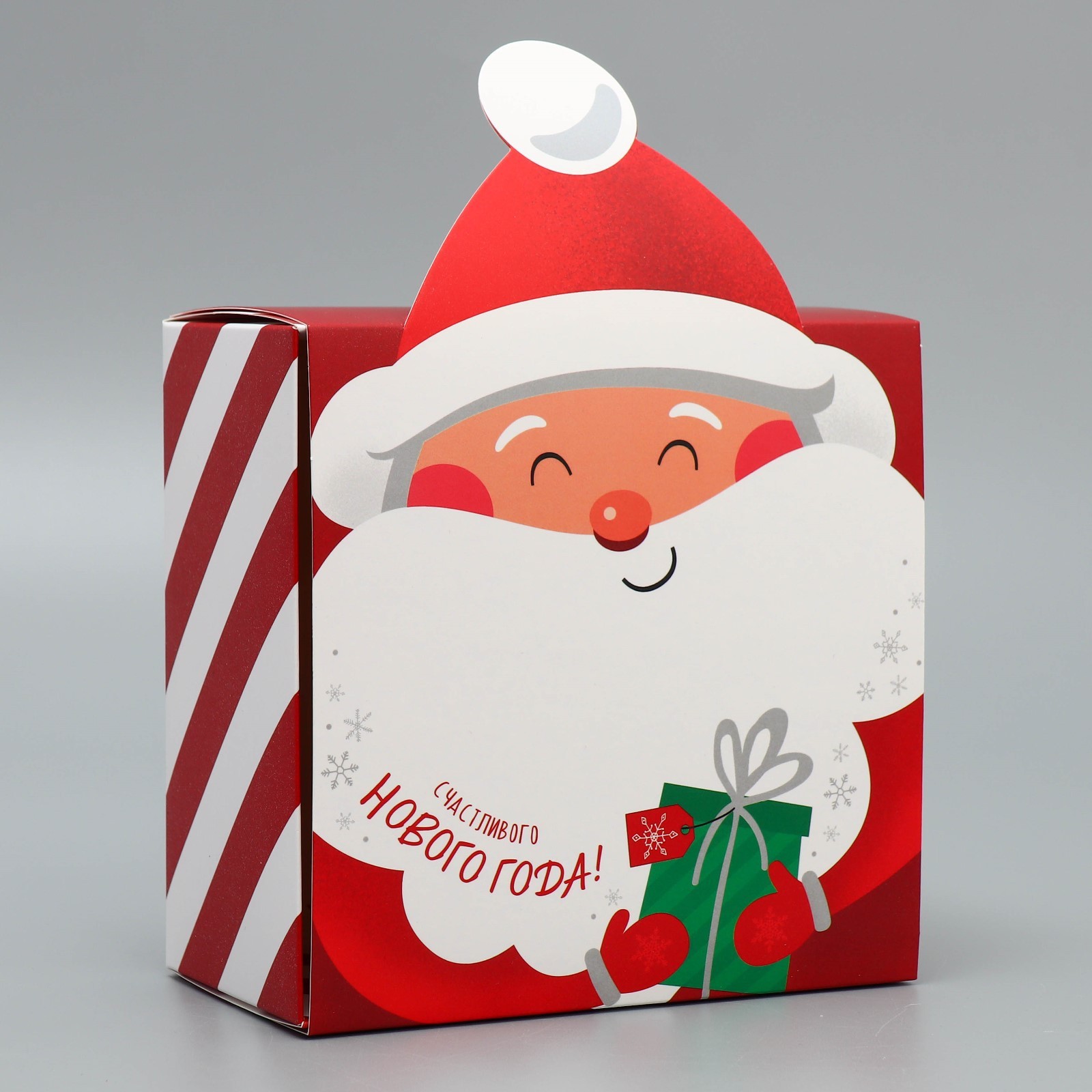 Коробка складная Дарите Счастье "Дед Мороз", 15 х 15 х 8 см - фото 4