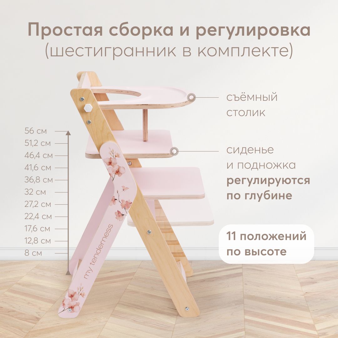 Стульчик для кормления Happy Baby Calmy классический - фото 7