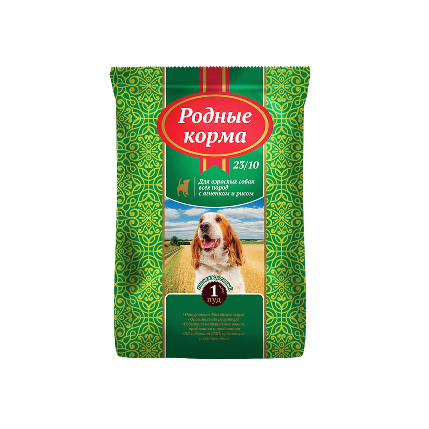 Корм для собак Родные корма 23/10 ягненок-рис 16.38кг - фото 1