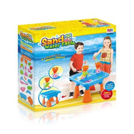 Стол для игр с песком и водой Hualian Toys Водяные мельницы 47х47х35 см голубой