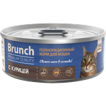 Корм полнорационный Brunch для кошек влажный Brunch с курицей 100г