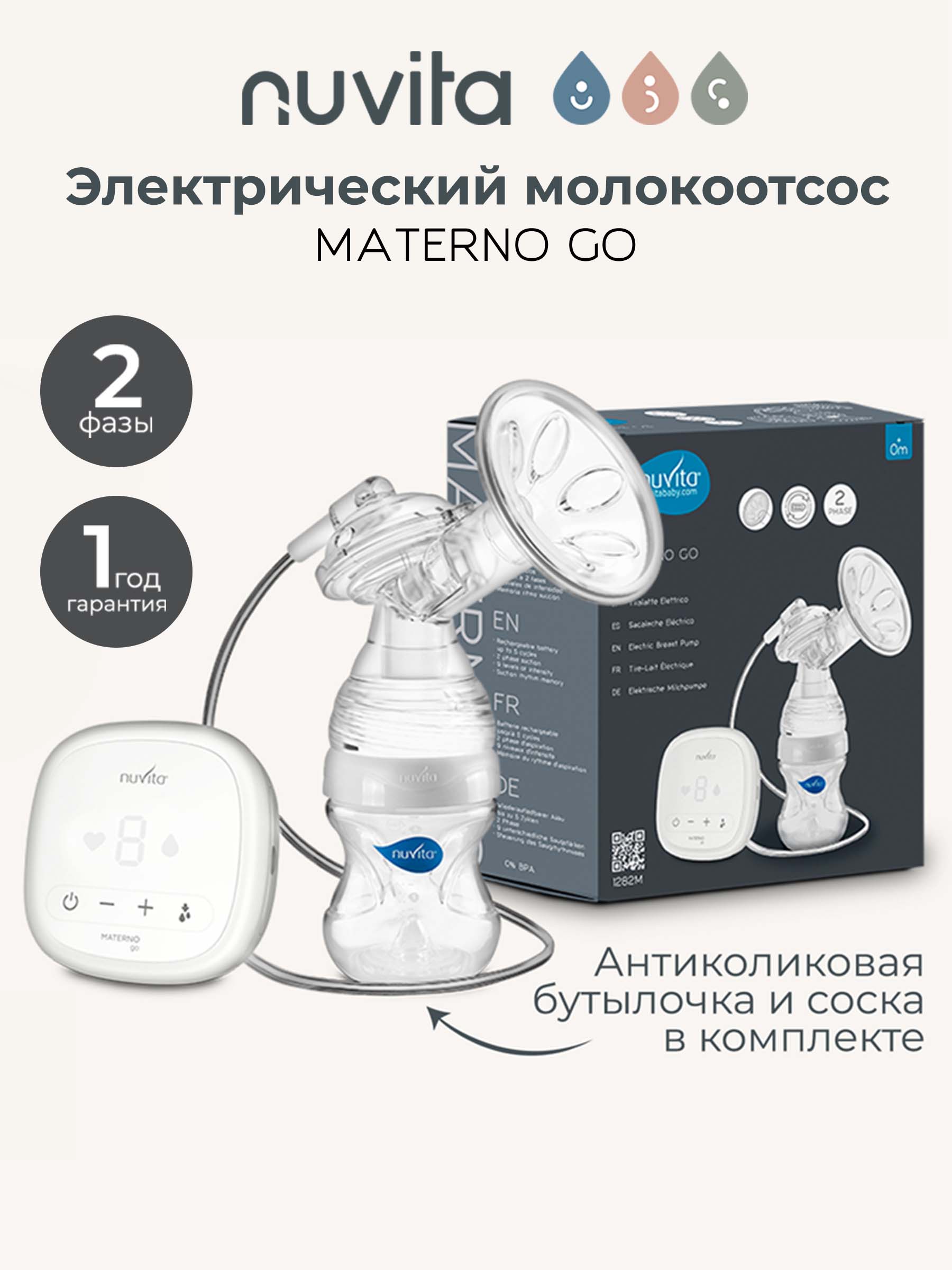 Молокоотсос электрический Nuvita Materno Go - фото 1