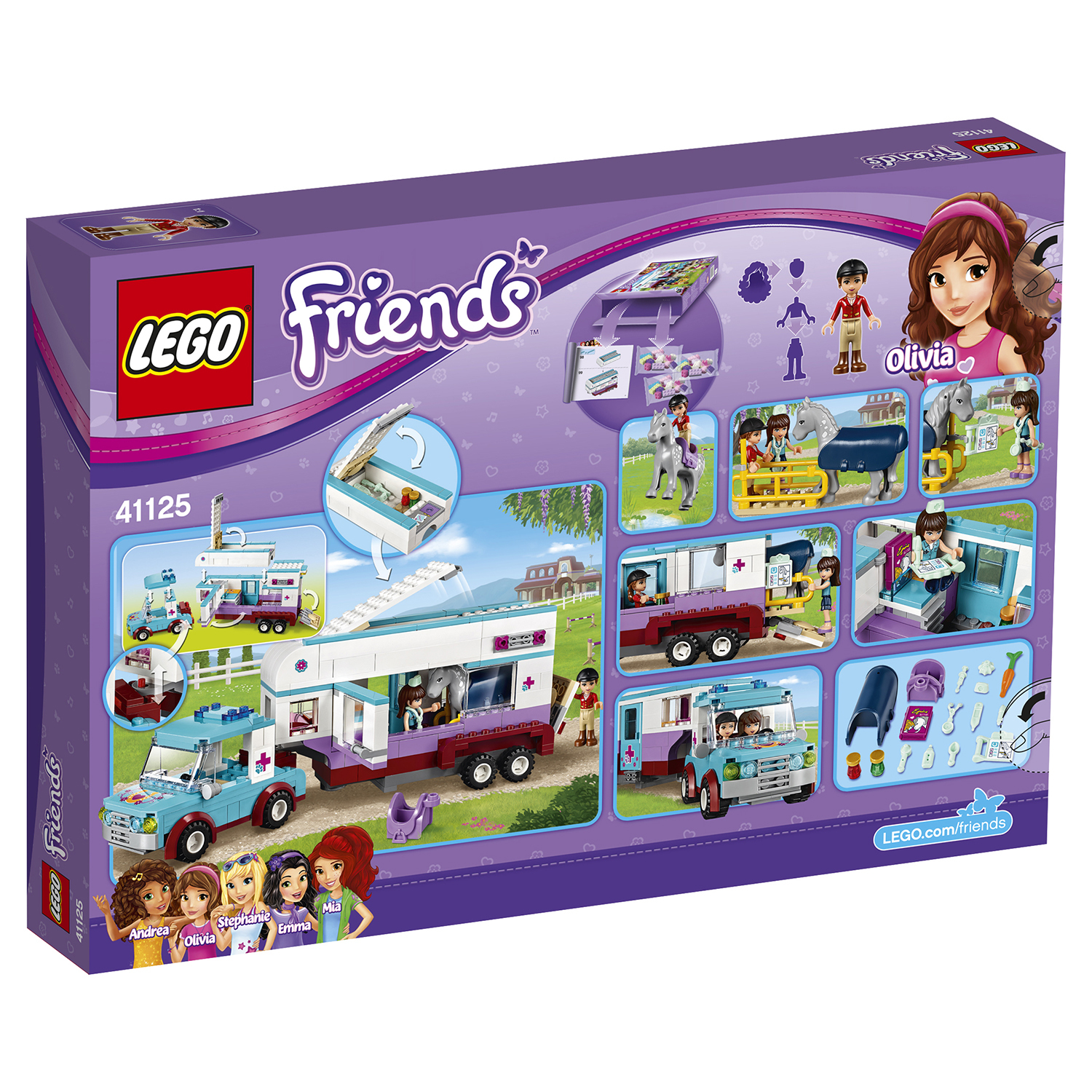 Конструктор LEGO Friends Ветеринарная машина лошадок блочный - фото 3