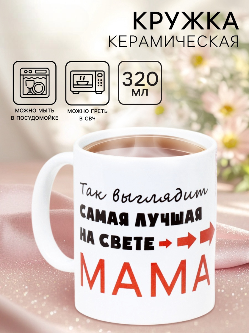 Кружка чайная керамическая Доляна «Самая лучшая на свете мама», 320 мл - фото 1