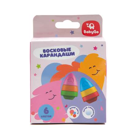 Восковые мелки BabyGo 6 шт.