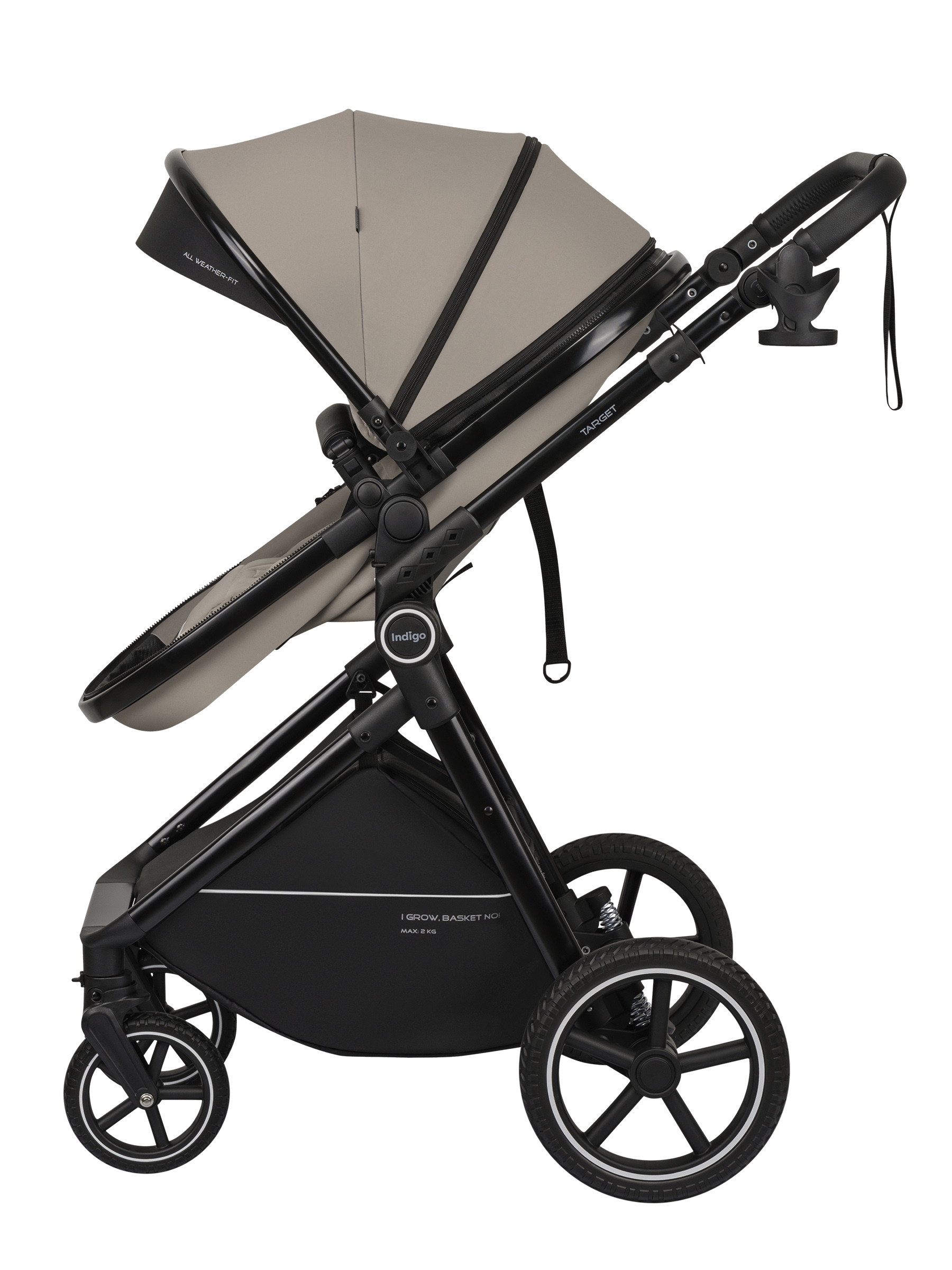 Коляска трансформер Indigo TARGET 3в1 бежевый - фото 26