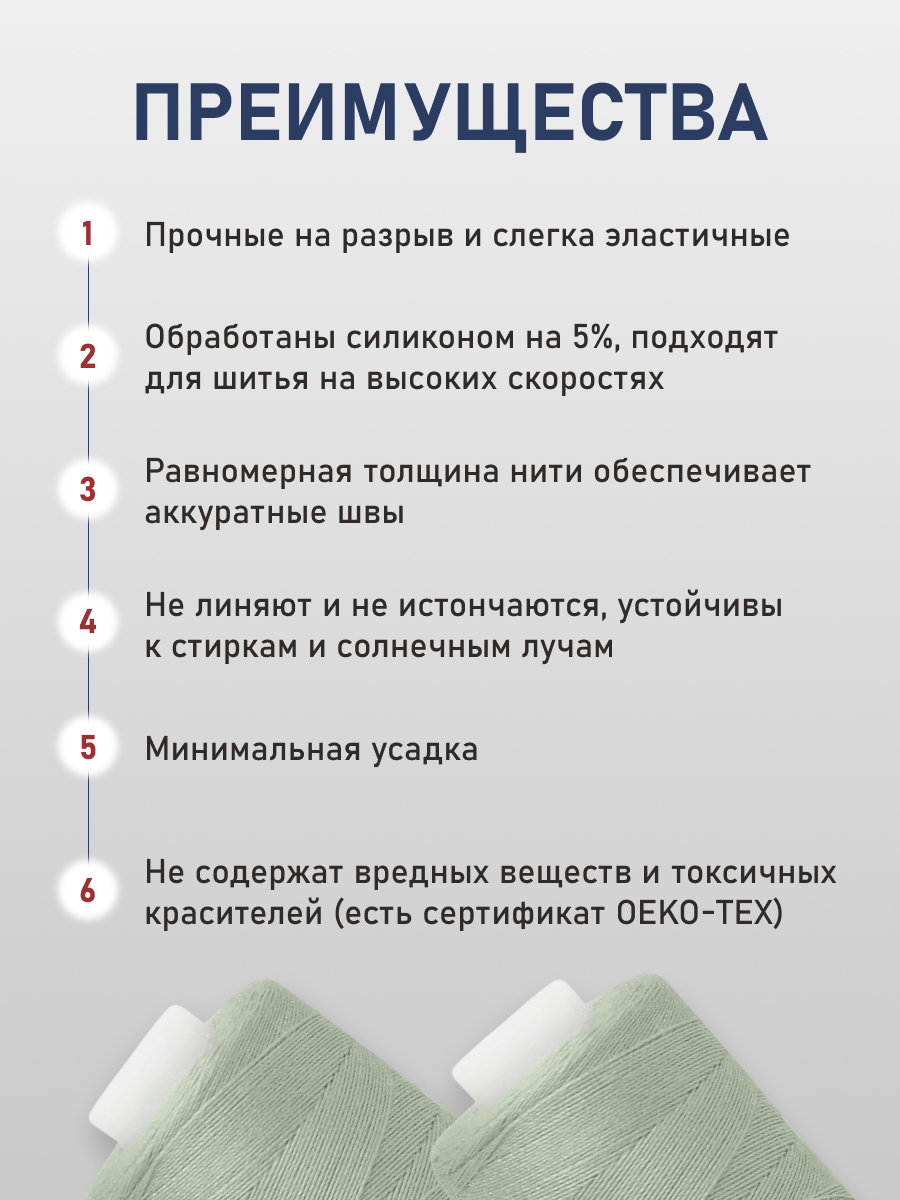 Нитки для шитья 40/2 Bestex 10шт цв 333 - фото 3