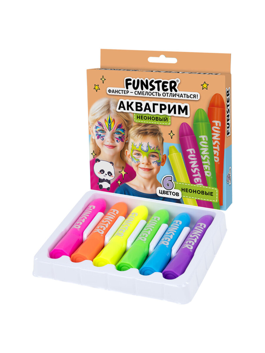Аквагрим Funster Неоновый краски 6 цв. - фото 2