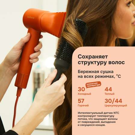 Профессиональный фен для волос Multinel Aura Pro цвет оранжевый/золотой