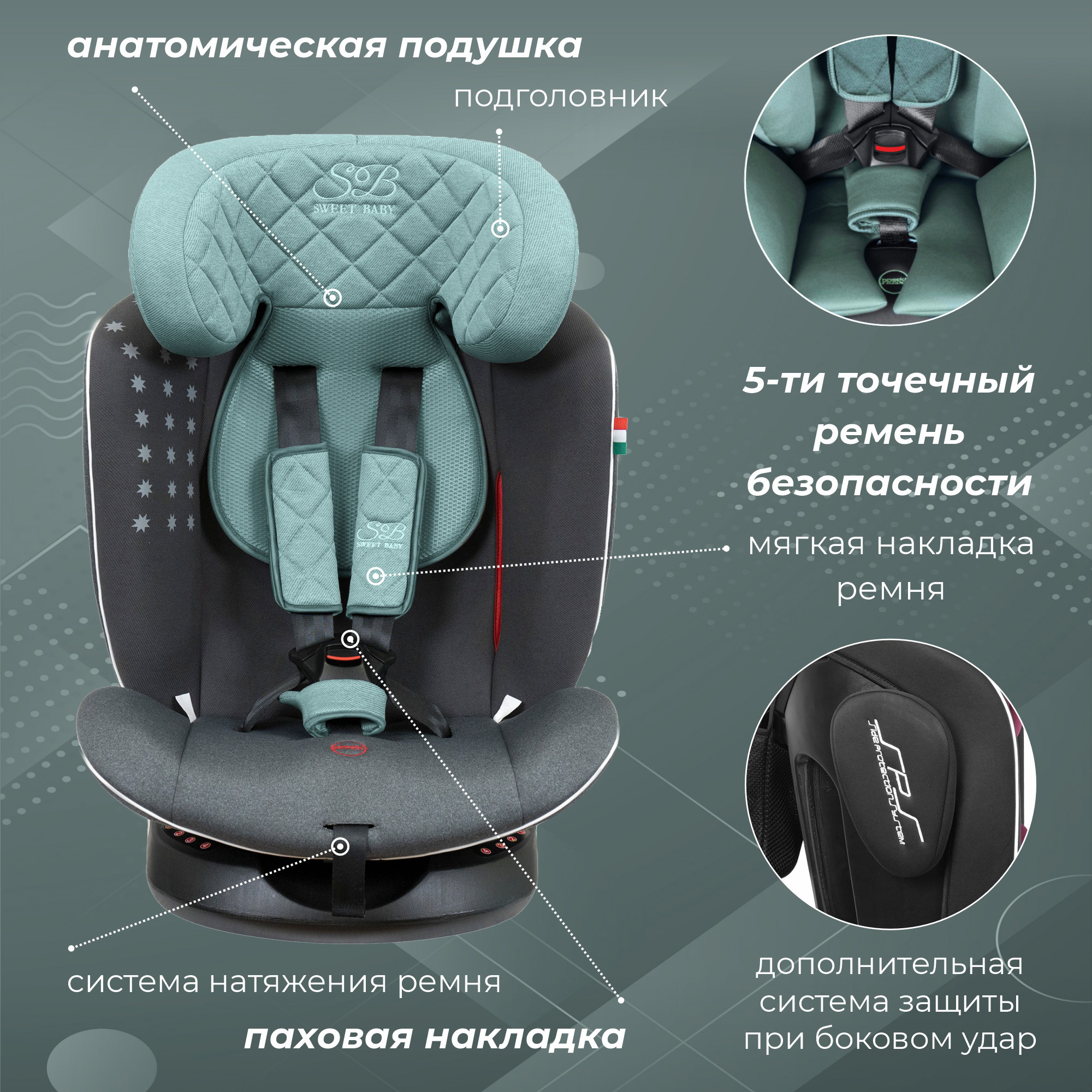 Автокресло Sweet Baby Crosstour Isofix 0+/1/2/3 (0-36 кг) - фото 5