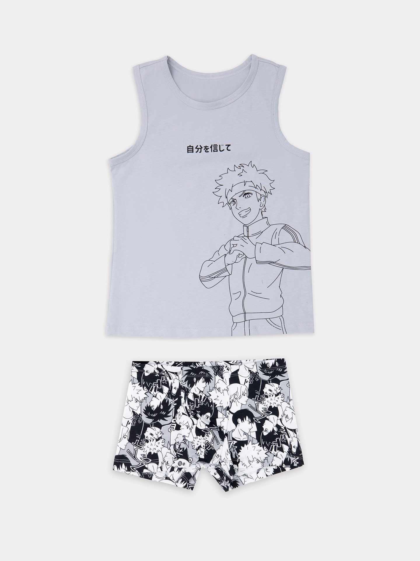 Майка и трусы Mark Formelle (Марк Формэль) 443002/ св.серый +комиксы - фото 1