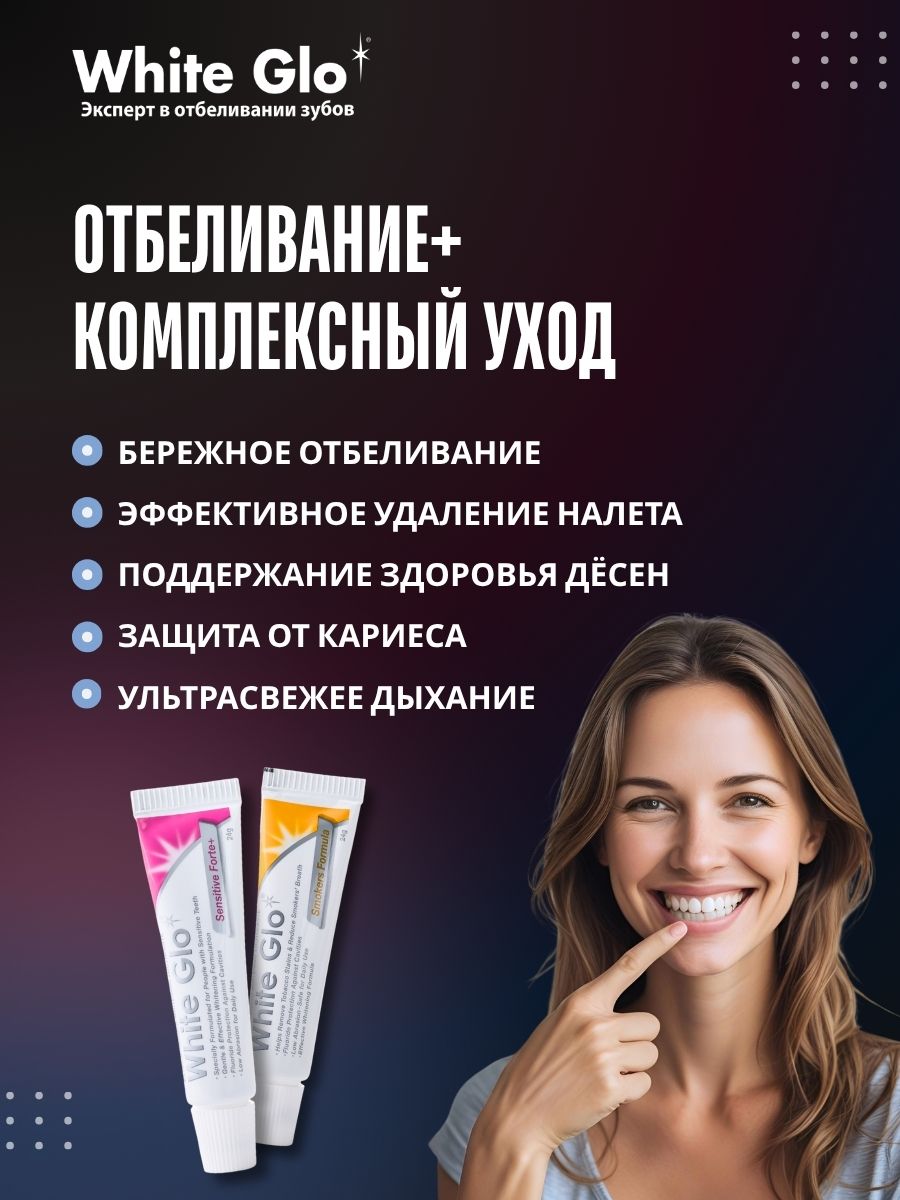 Зубная паста WHITE GLO с фтором Мята 144 г - фото 13