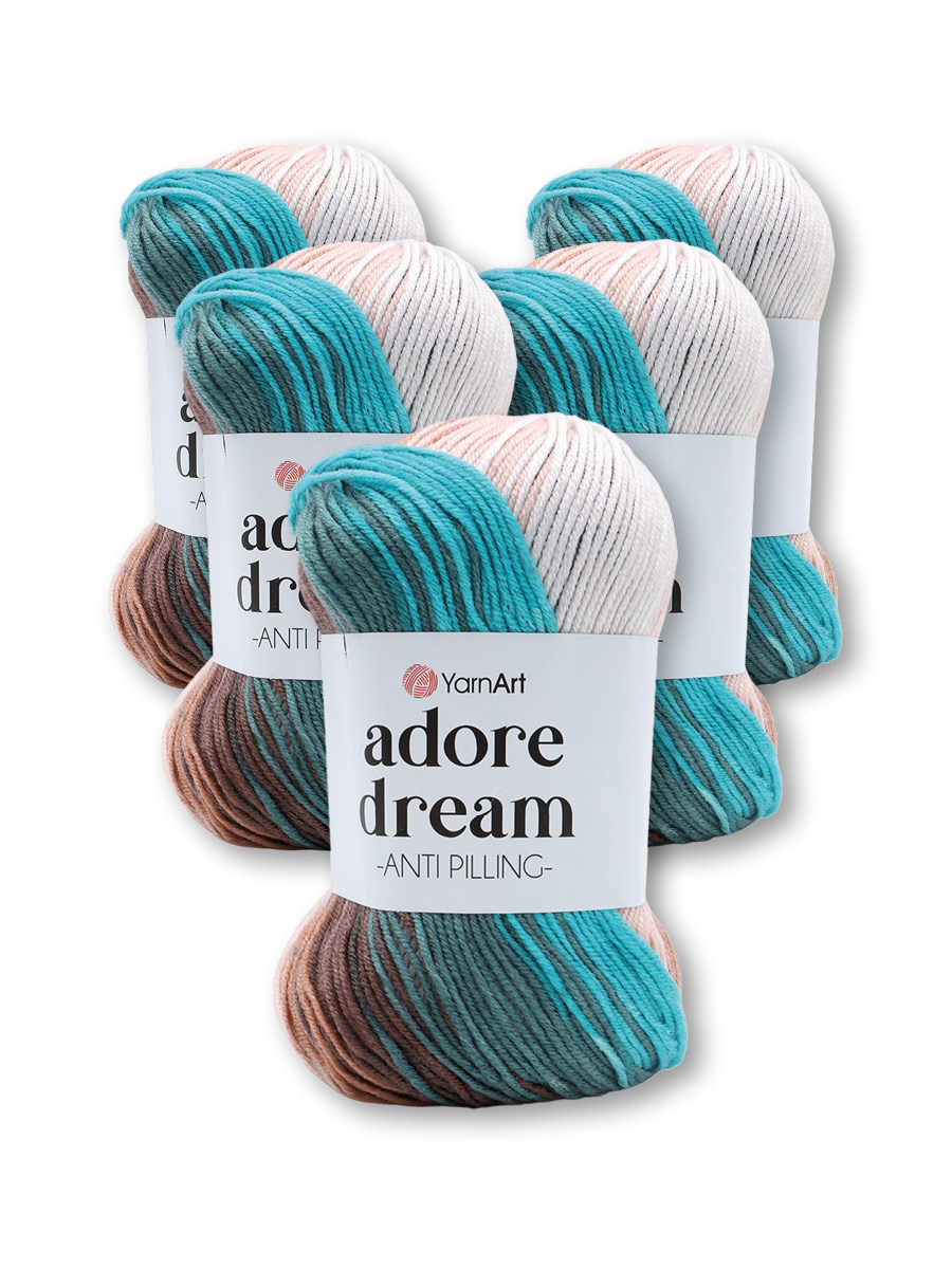 Пряжа для вязания YarnArt Adore Dream 100 гр 280 м акрил секционная анти-пиллинг 5 мотков 1055 секционный - фото 1