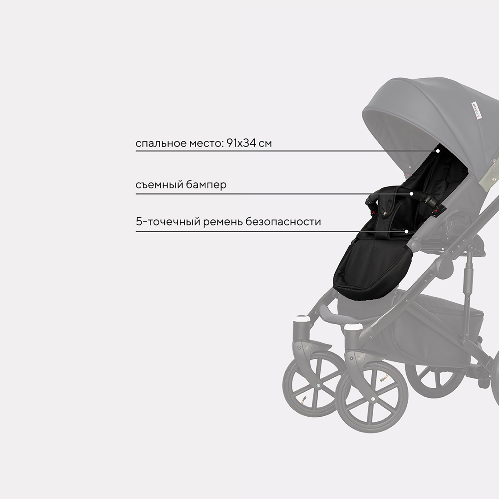 Коляска 2в1 Riko Basic Ozon зеленый - фото 4