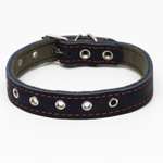 Ошейник Пижон кожа/брезент безразмерный 54 х 2.5 см синий