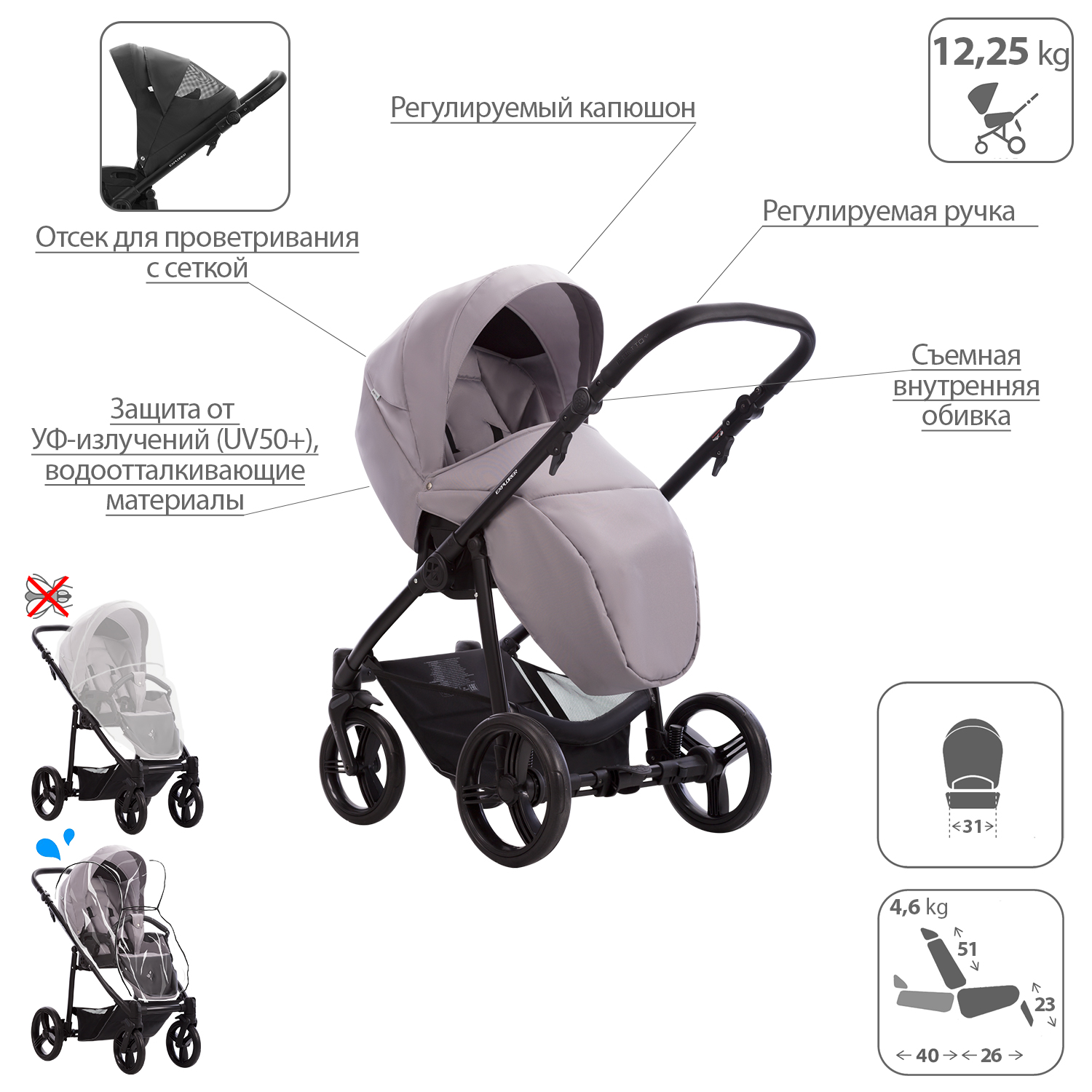 Коляска 2в1 Bebetto Explorer - фото 6