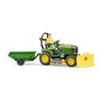 Трактор Bruder John Deere с прицепом и фигуркой