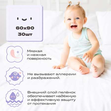 Пелёнки одноразовые Ikuji 60х90 см 30 шт.