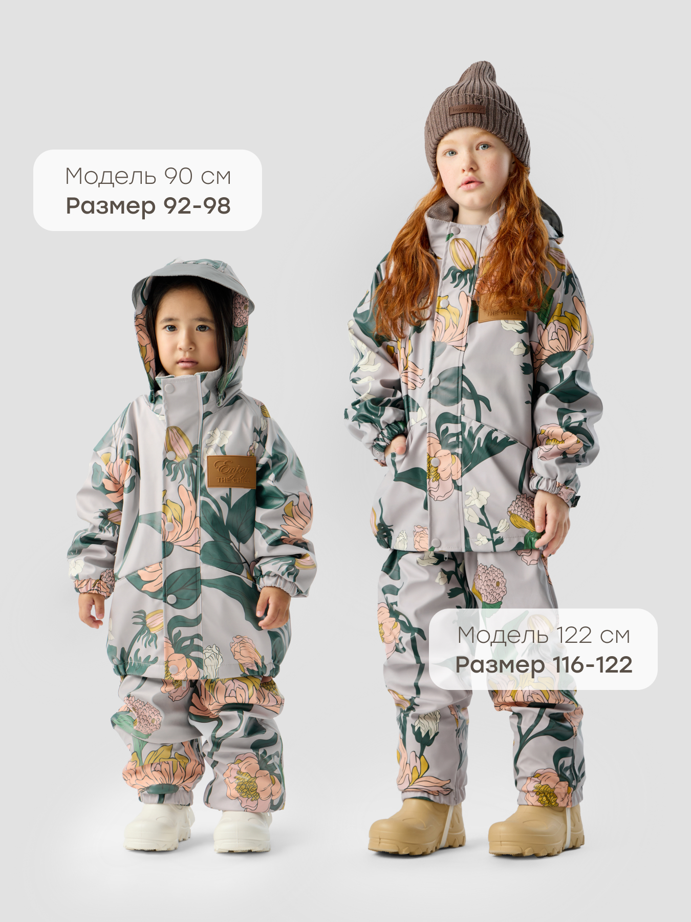 Куртка и полукомбинезон Happy Baby 88500-1_light grey (flowers) - фото 3