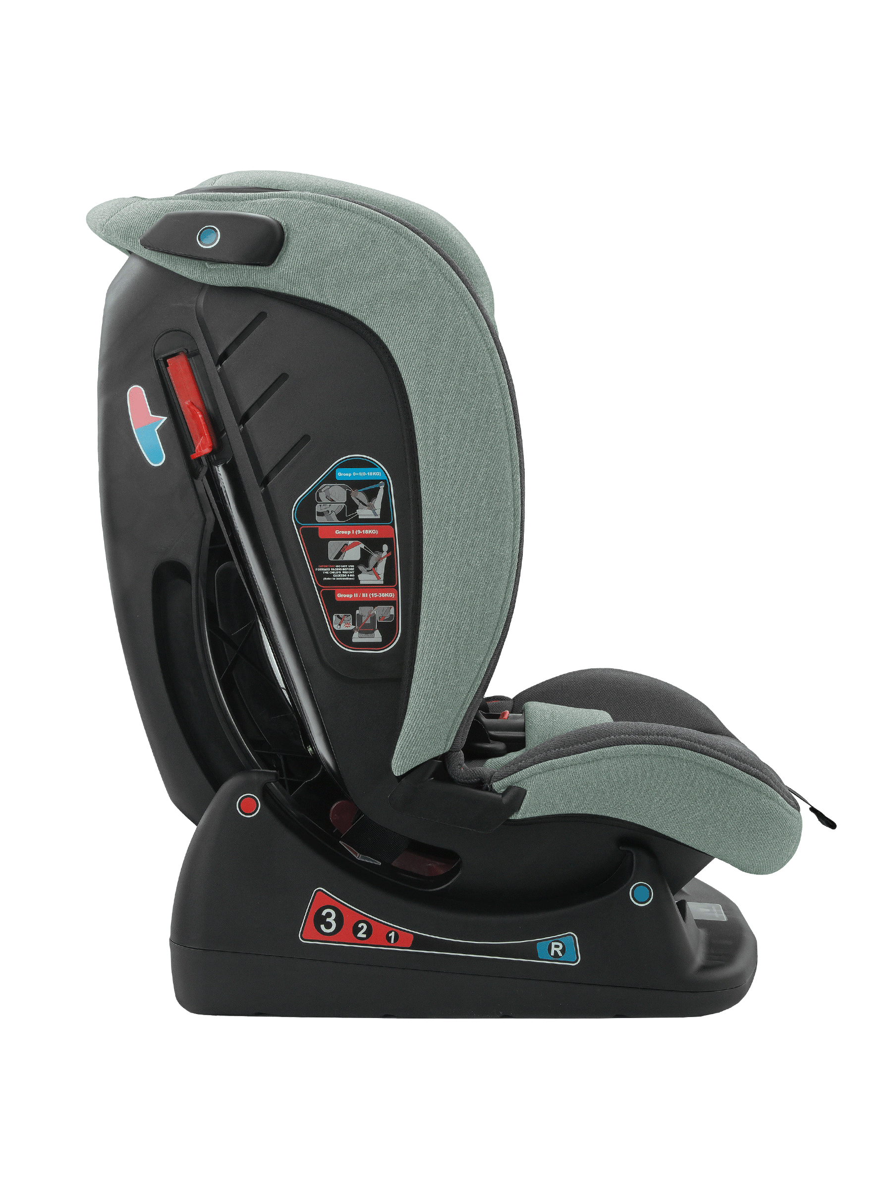 Автокресло Indigo Reflex зеленый-серый 0+/1/2/3 (0-36 кг) - фото 16