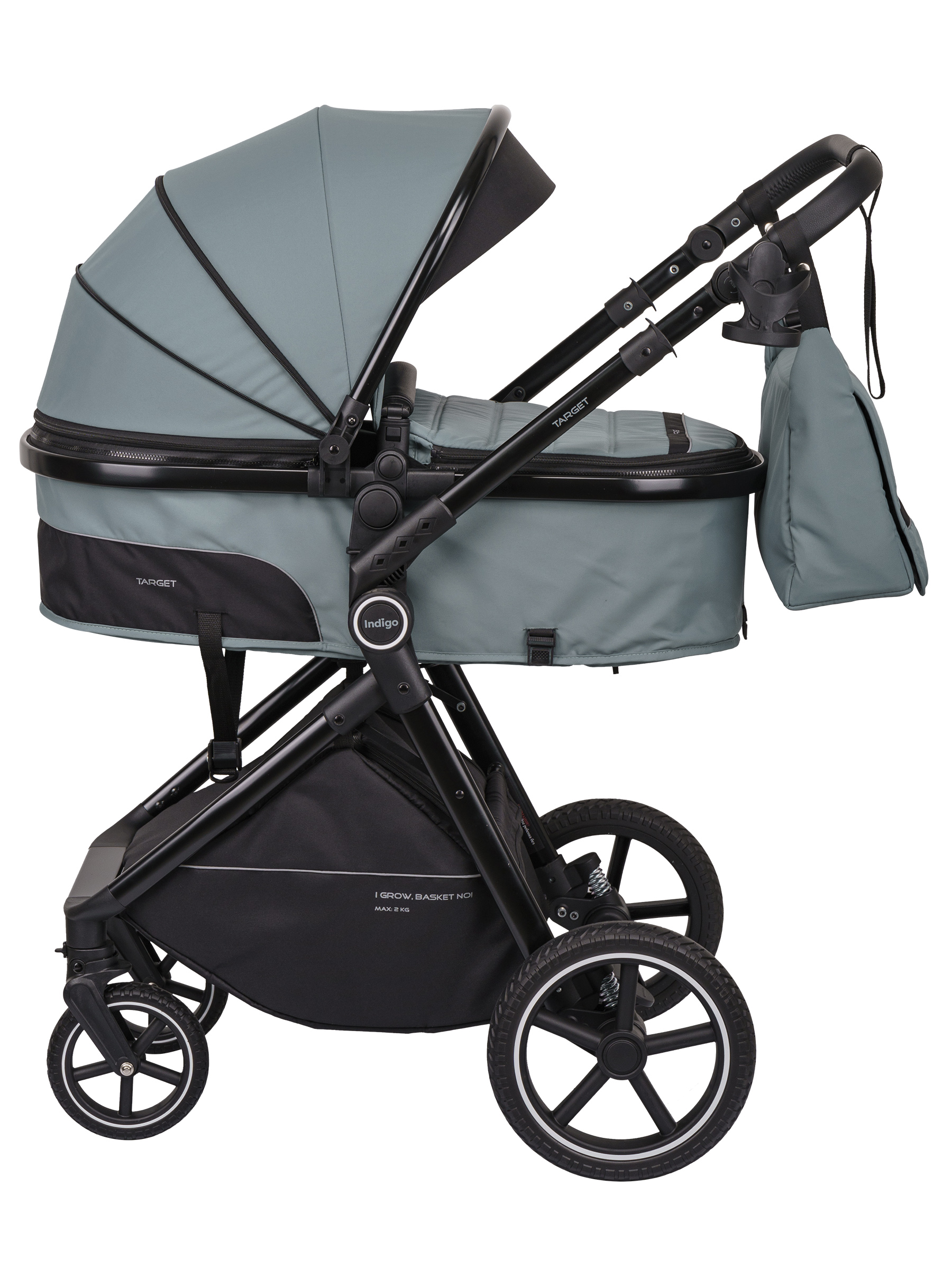 Коляска трансформер Indigo TARGET 3в1 зеленый - фото 17