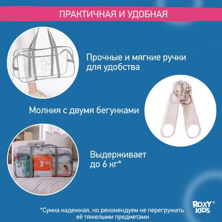Сумка в роддом ROXY-KIDS прозрачная цвет серый