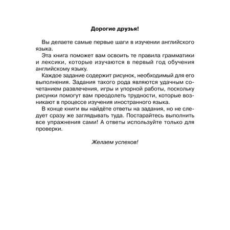 Книга ИД Литера Английские упражнения в картинках на все правила грамматики. 1 год обучения