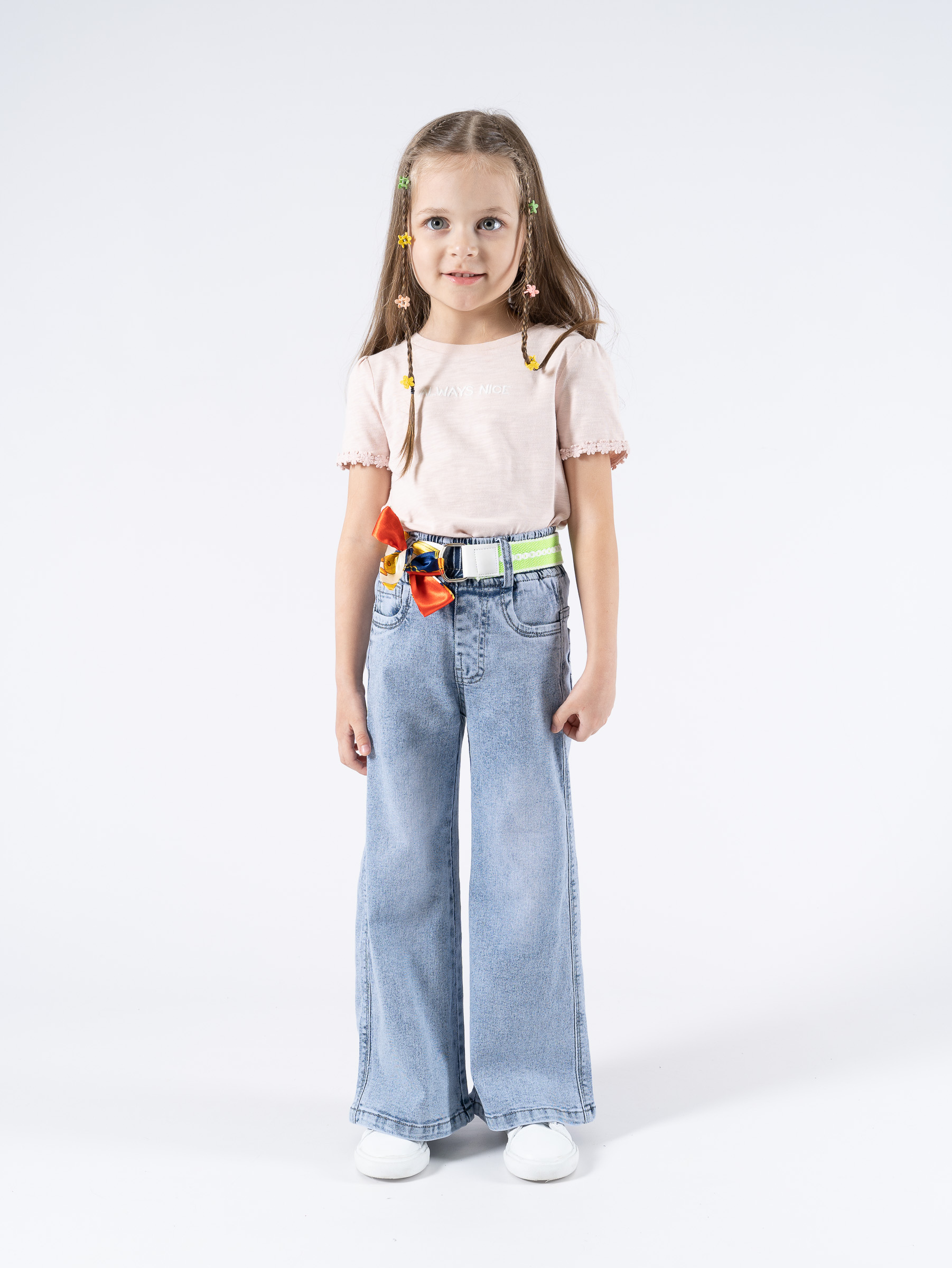 Джинсы TiGaDa джинсы/палаццо/девочки/голубой - фото 5