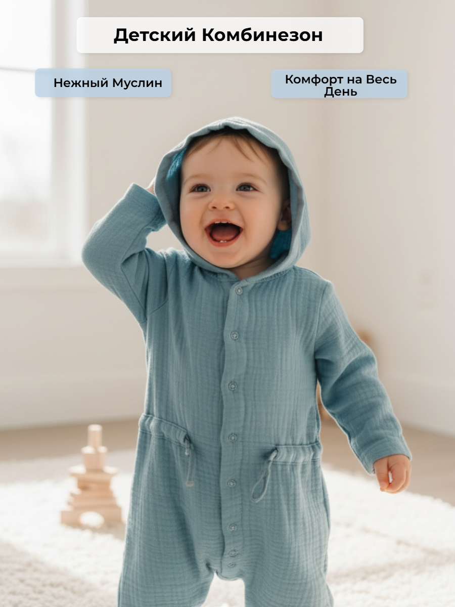 Комбинезон КВАРК лук комбинезон муслиновый для малышей - фото 2