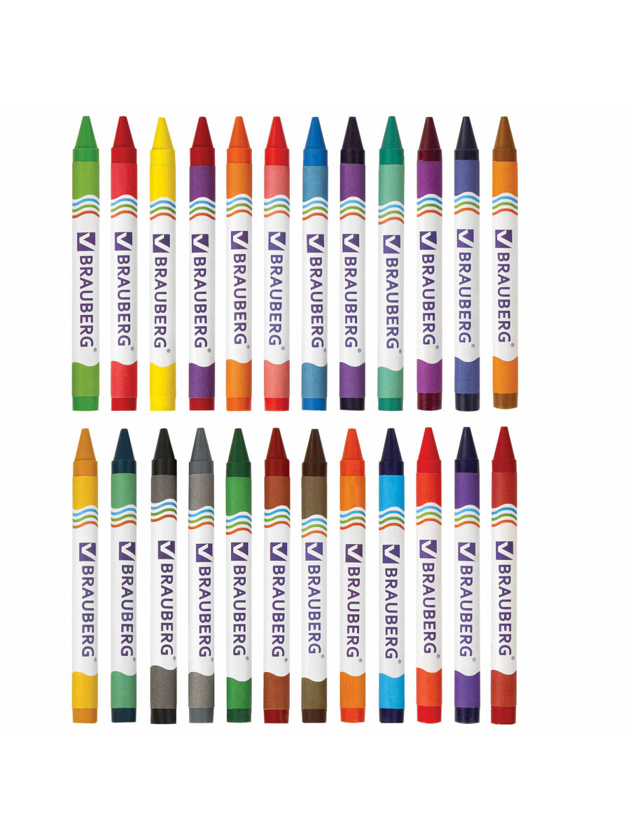 Восковые мелки Brauberg 24 шт. - фото 9