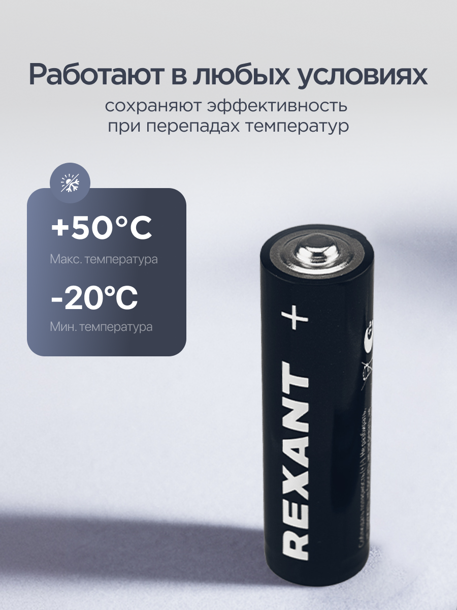 Алкалиновая батарейка REXANT AA/LR6 пальчиковая 1,5В 24 штуки - фото 4