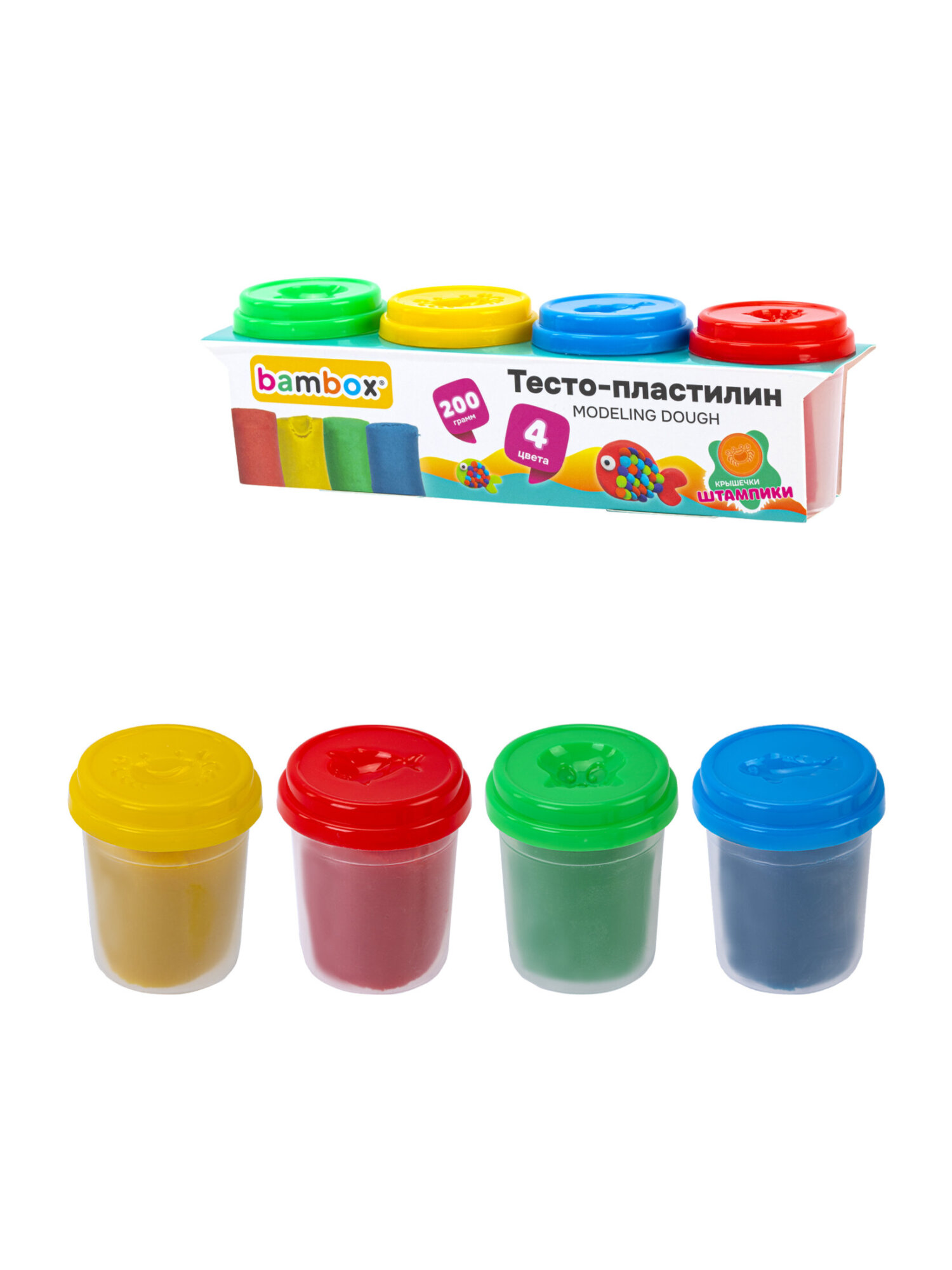Тесто для лепки BAMBOX 4 цв. - фото 3